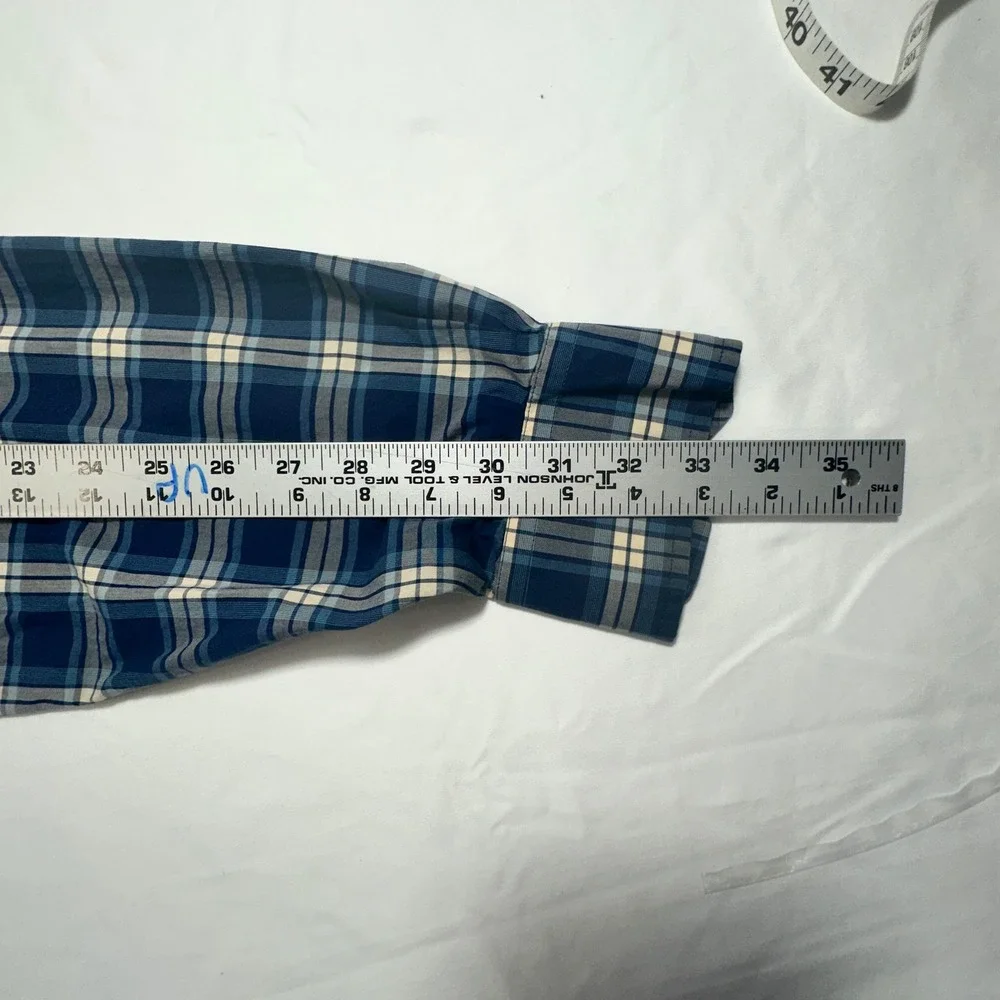 Southern Tide Mens Plaid Long Sleeve Button Down Cotton Shirt Classic Fit Medium